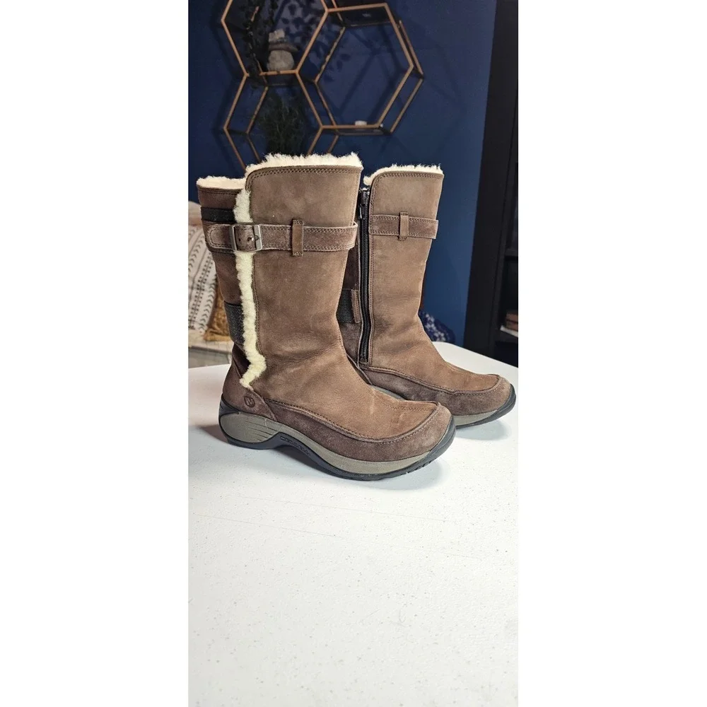 Merrell Encore‎ Snow Bracken Women's Boots US 5.5 Brown Suede Shearling Lined